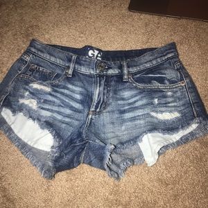 Size 00 garage jean shorts